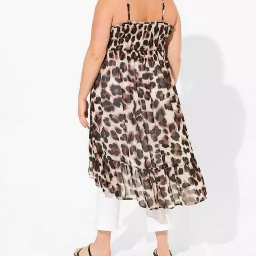 Torrid Leopard Print Overlay Jacket chiffon tunic adjustable straps - Picture 2 of 3